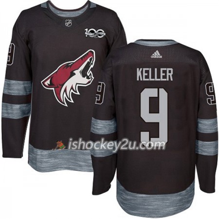 Mænd NHL Arizona Coyotes Trøje Clayton Keller 9 1917-2017 100th Anniversary Adidas Sort Authentic